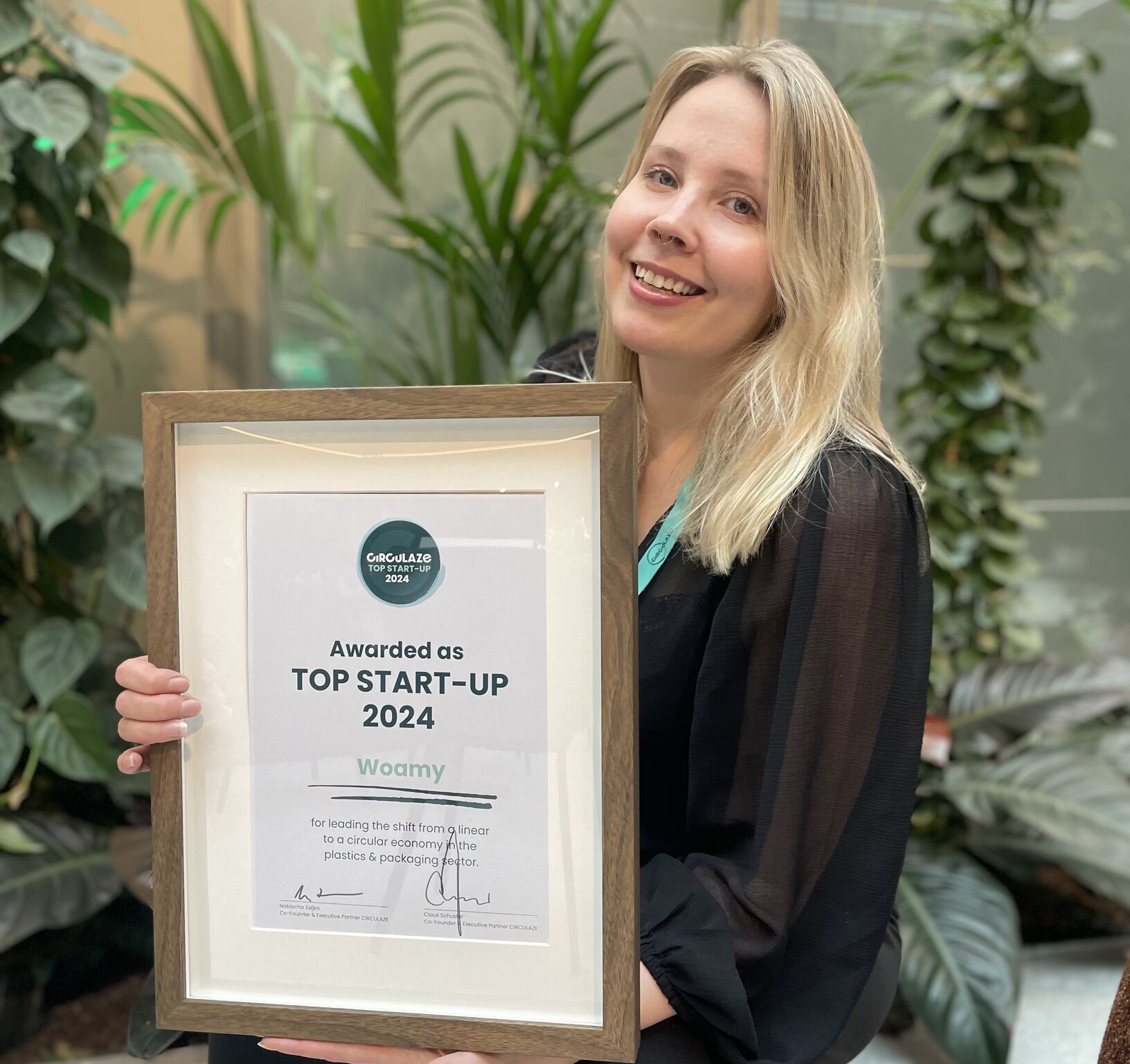 Woamy wins the CIRCULAZE Top Start-Up 2024 award for circular innovations in Munich